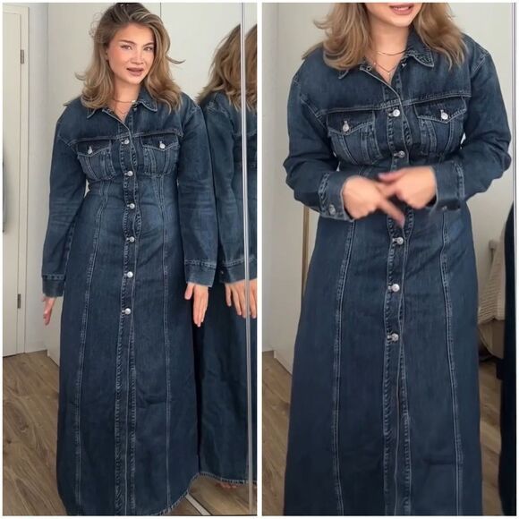 ZARA TRF DENIM DRESS - Picture 1 of 12